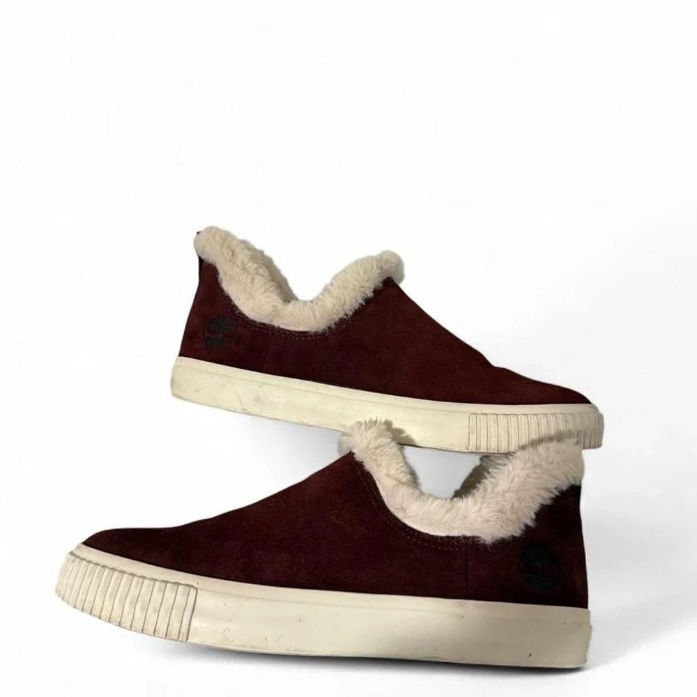 Timberland Skyla Bay slip-on sneakers in burgundy suede